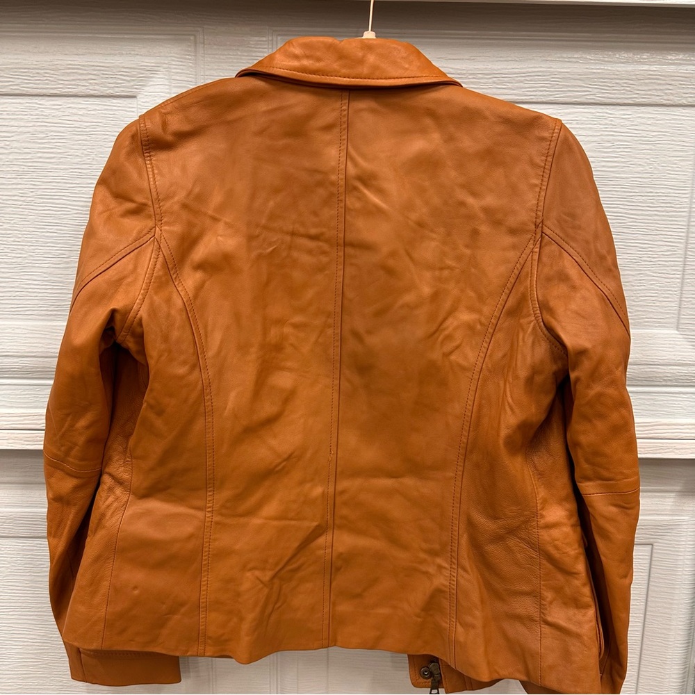 Eddie Bauer Genuine Lamb Leather Jacket Women’s Size M Brown Zipper/Buttons. - Picture 8 of 14